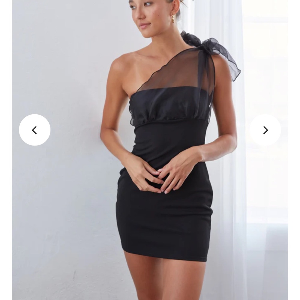 American Threads Lucca One Shoulder Statement Mini Dress